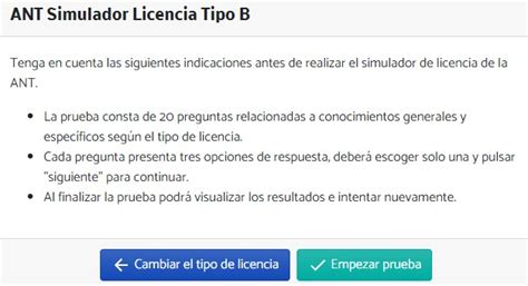 Simulador Licencia Tipo B