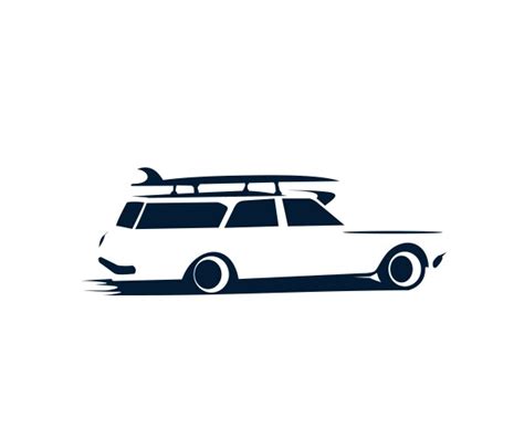 Logo surfing car Royalty Free Vector Image - VectorStock