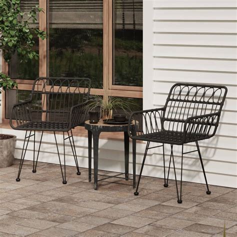 Chaises De Jardin Pcs Avec Accoudoir Noir X X Cm Salalis