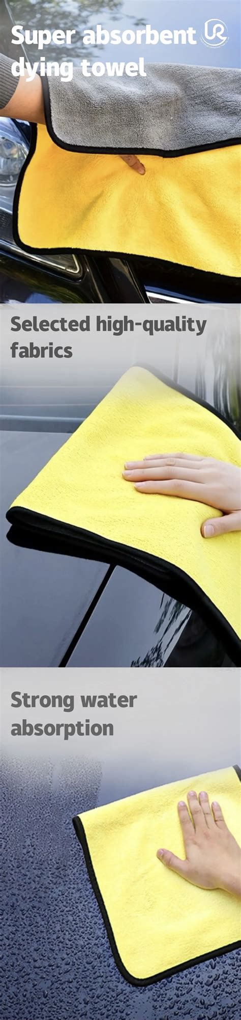 Double Sided Absorbent Auto Detailing Car Wash Towel Microfiber Towels