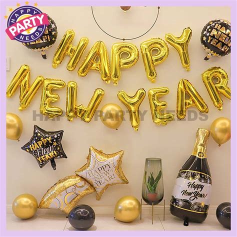 Happy New Year Foil Balloon Set Inch New Year Decorations Balloon