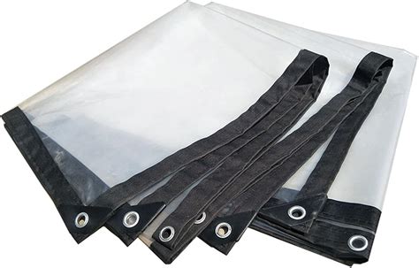 AWSAD Thick Waterproof Plastic Tarpaulin Heavy Duty Clear Tarp Taped