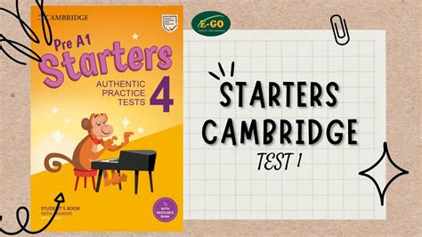 CAMBRIDGE STARTERS – AUTHENTIC EXAMINATION PAPERS 4 – TEST 1 - YouTube