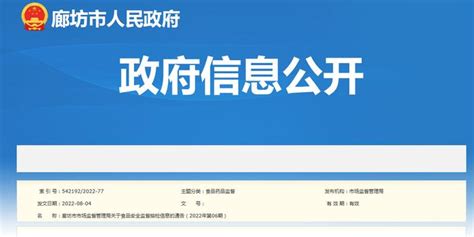 河北省廊坊市市场监督管理局关于食品安全监督抽检信息的通告（2022年第06期） 手机新浪网