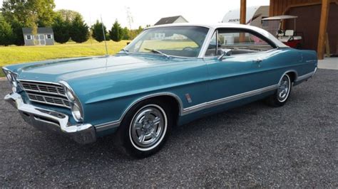 1967 Ford Galaxie 500 2 Door Hardtop Fastback 390 Automatic Torquoise White Classic Ford