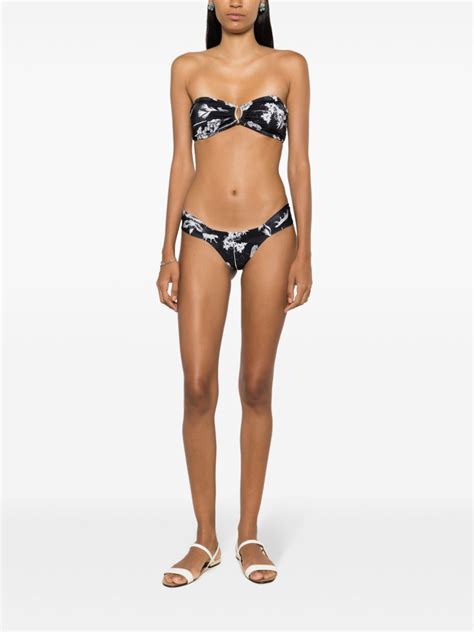 Lygia Nanny Ritz Graphic Print Bikini Bottoms Black Farfetch