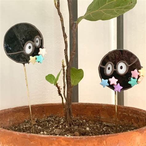 2 Soot Sprite Pair Inspired Stained Glass Suncatcher Unique Gift