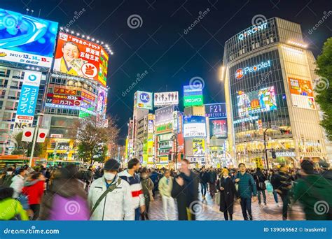 People In Shibuya Crossing The Famous Place In Tokyo Japan Editorial