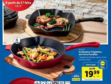 Promoção Ernesto Grelhador Frigideira em Ferro Fundido em Lidl