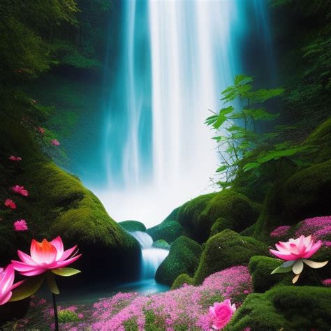 waterfall and lotus by actuelmagique on DeviantArt