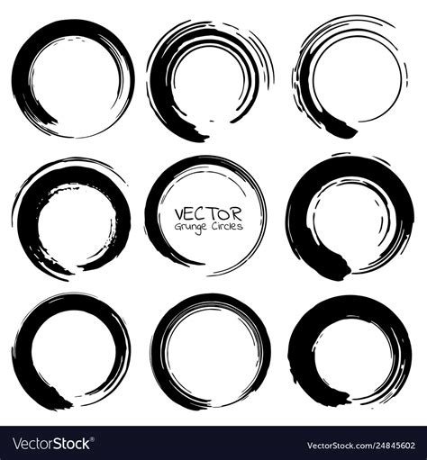 Set Grunge Circles Grunge Round Shapes Royalty Free Vector