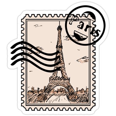 Paris Stamp Stickers By Pda1986 Redbubble