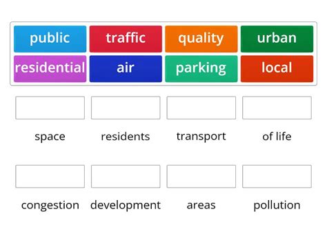 Unit A Collocations Matching Pairs Match Up