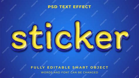 Premium Psd Cute Sticker Graphic Style Editable Text Effect