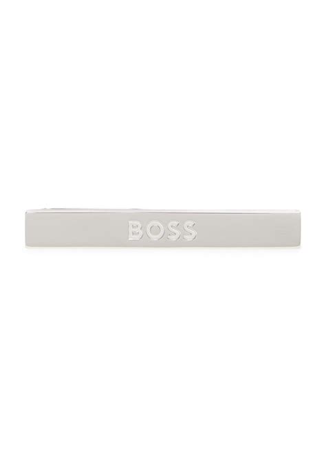 BOSS by HUGO BOSS Boss Iconic Logo-engraved Tie Clip in White for Men ...