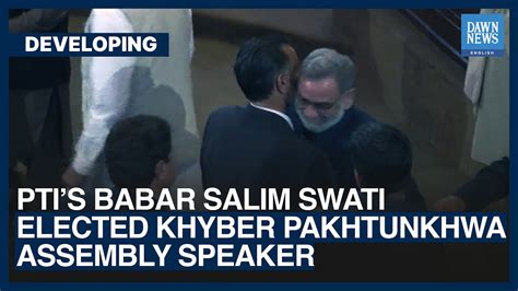 PTIs Babar Salim Swati Elected Khyber Pakhtunkhwa Assembly Speaker