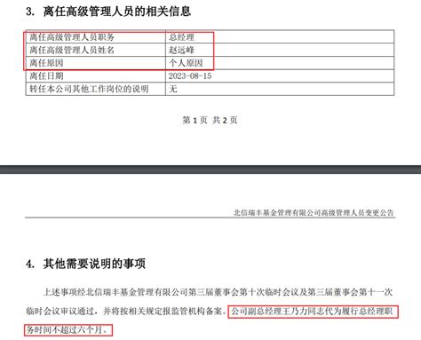 罕见！北信瑞丰基金董事长总经理同日出走，任内规模猛降七成，内部回应真淡定瑞丰新浪财经新浪网