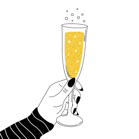 Champagne Glass With Bubbles Clipart Animations