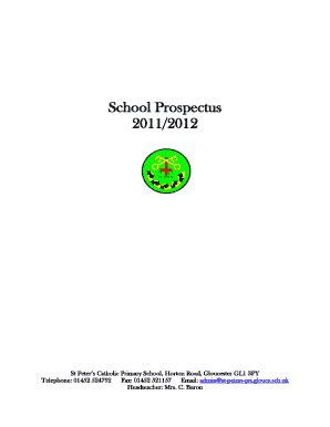 Fillable Online St Peters Pri Gloucs Sch School Prospectus St Peter