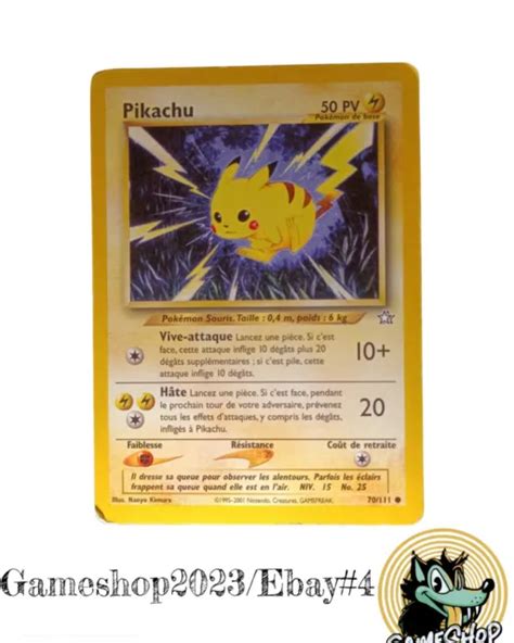 CARTE POKÉMON FRANÇAISE Pikachu 70 111 edition Neo Genesis EUR 2 50