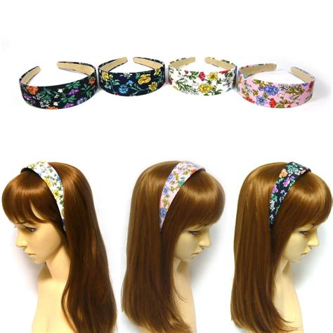 2pcs Feminine Floral Fabric Wide Plastic Headband Hairband Headpiece