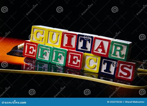 Efectos De Guitarra De Palabras O Frases Hechos Con Cubos De Letras