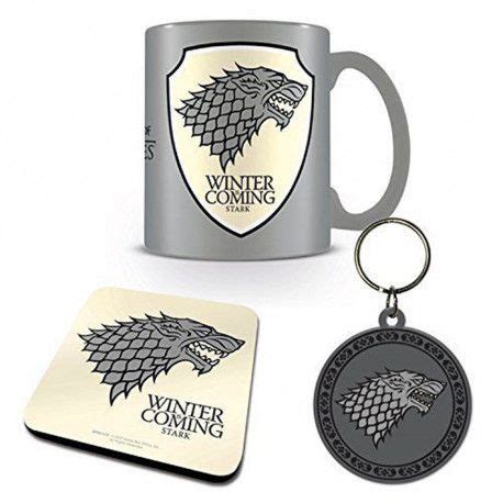 Set Game of Thrones Stark Mug Sous Verre et Porte Clés Cadeau geek