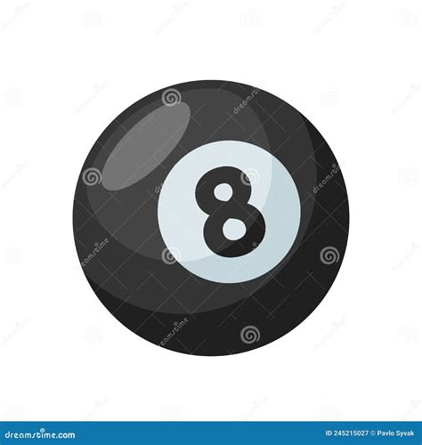 Black Billiard Pool Snooker Ball With Number 8 Icon Isolated On ...