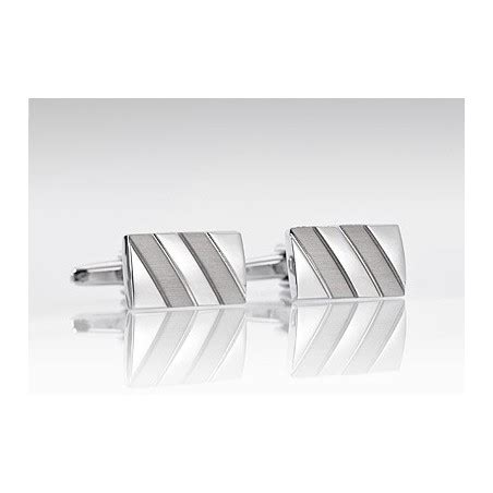 Silver Designer Cufflinks in Stripe Design | Bows-N-Ties.com