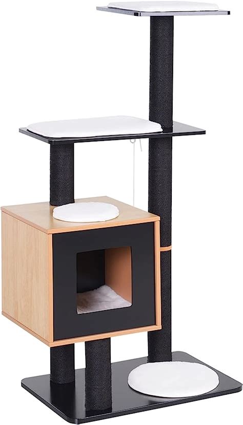 PawHut Arbre à Chats Design Contemporain griffoirs grattoirs sisal