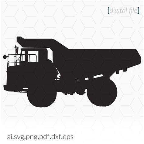 Dump Truck Silhouette Svg File For Cricut And Cutting Etsy