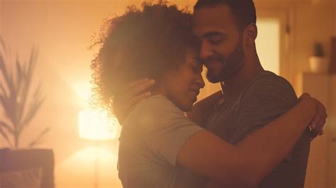 Premium Photo Young Multiracial Couple Embracing In Their First Home