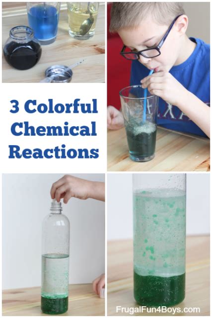 Colorful Chemical Reaction Experiments For Kids Frugal Fun For Boys