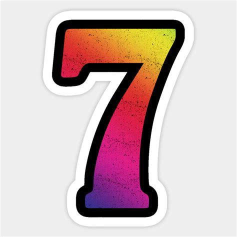 Rainbow Lucky Number 7 Awesome Lucky Number T Lucky Number