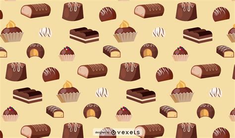 Chocolate Pastries Pattern Design Vector Download