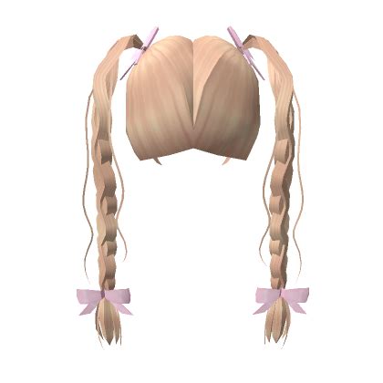 Soft Preppy Kawaii Braids With Pink Bows Blonde Roblox