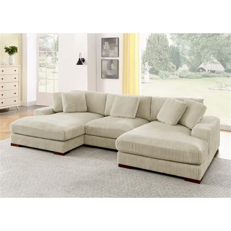 Wade Logan Cabbar Piece Corduroy Sectional Reviews Wayfair