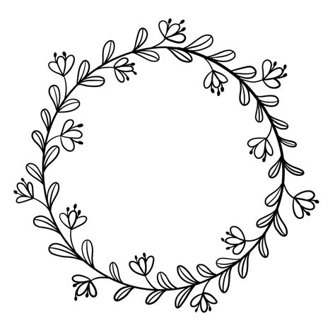 Premium Vector Botanical Wreath Of Leaves Flowers Patterns For