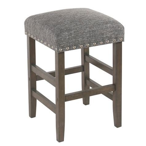 Vapor Teal • 24″ Backless Counter Stool With Nailhead • Homepop