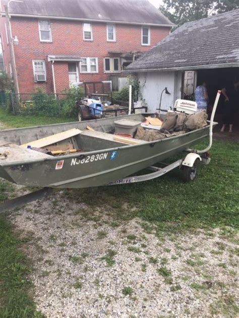 16 16 Foot Starcraft Flat Bottom Aluminum Boat Johnson 25 Hp Outboard Motor Starcraft