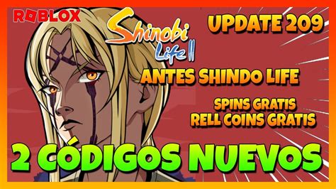 2 NUEVOS CODIGOS de SHINOBI LIFE 2Spins Rell Coins NUEVOS CÓDIGOS en