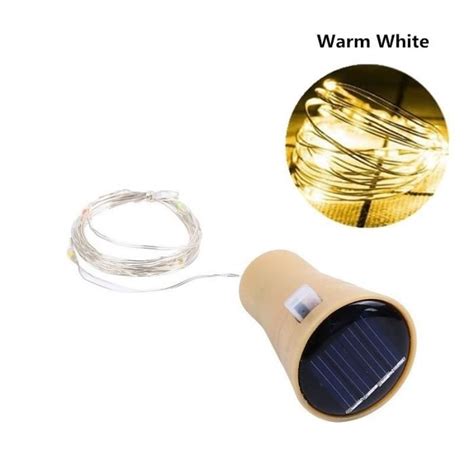 2M 20LEDS Blanc Chaud Guirlande Solaire LED Avec Bouchon De Bouteille