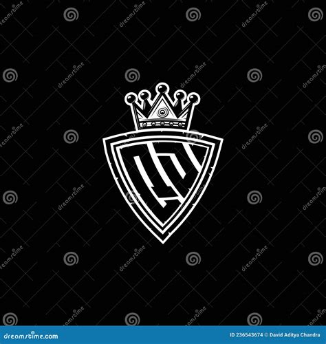 QD Logo Monogram Shield Crown Luxury Design Stock Vector Illustration