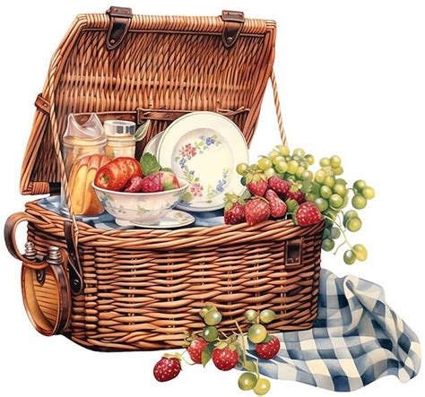 Picknickkorb Picnic Basket In 2024 Art Style Chiaroscuro Picnic Basket