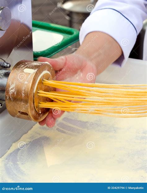 Chef Making Pasta With Machine Stock Photo Image Of Cook Hands 33429794