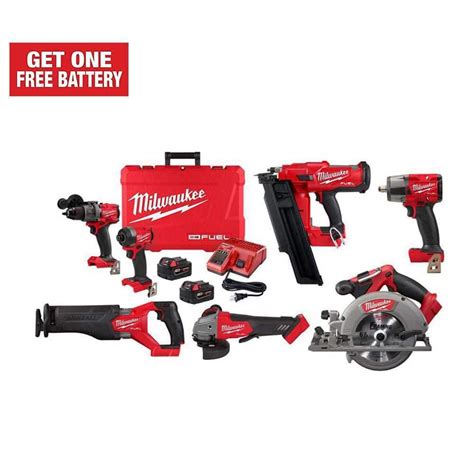 Milwaukee M18 Fuel 18 Volt Lithium Ion Brushless Cordless Combo Kit 6