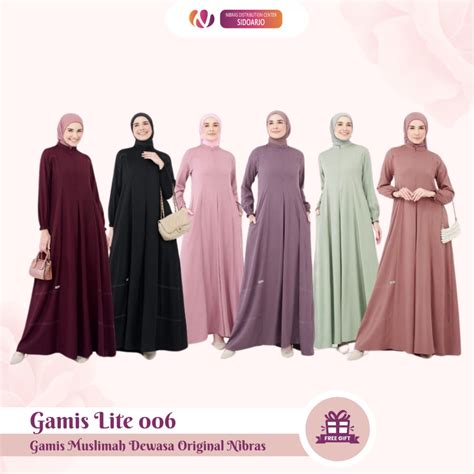 Jual Ready Big Size Nibras Gamis Lite 006 Bahan Shakila Premium Dress