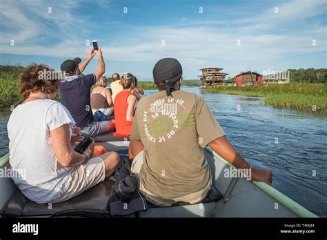 People Taking Pictures In Kaw Swamp Guyana Kaw France Stock Photo