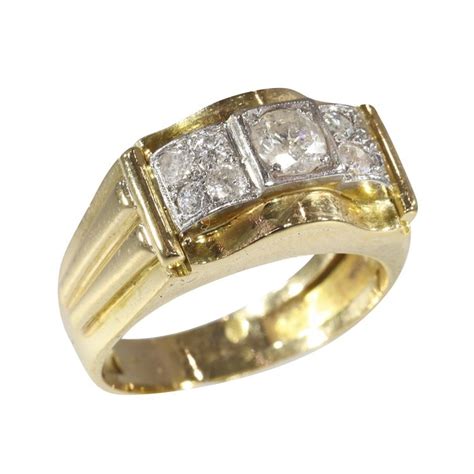 NO RESERVE PRICE 18 Kt Yellow Gold Ring Diamonds Catawiki