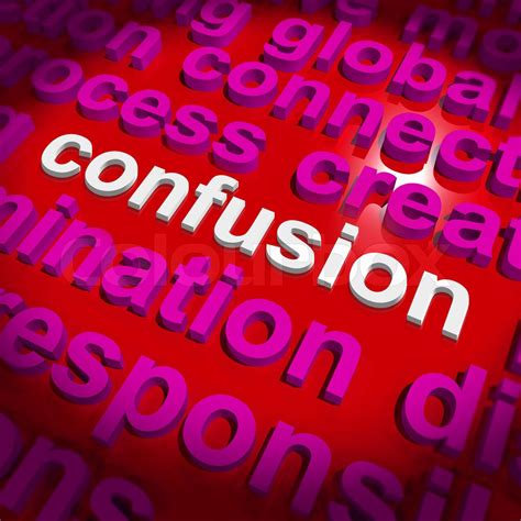 Confusion Word Cloud Means Confusing Confused Dilemma Stock Image